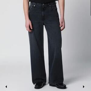 Mens Sefr Wide Cut Faded Black Jeans Size 34 Made in Italy EUC!